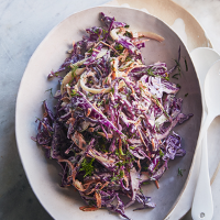 Red cabbage and carrot coleslaw